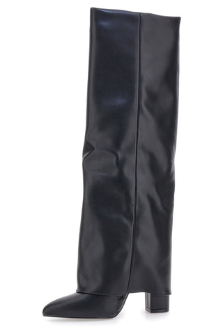 Stivali neri a punta tacco largo Le Havre Paris C217252