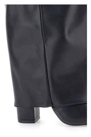 Stivali neri a punta tacco largo Le Havre Paris C217252