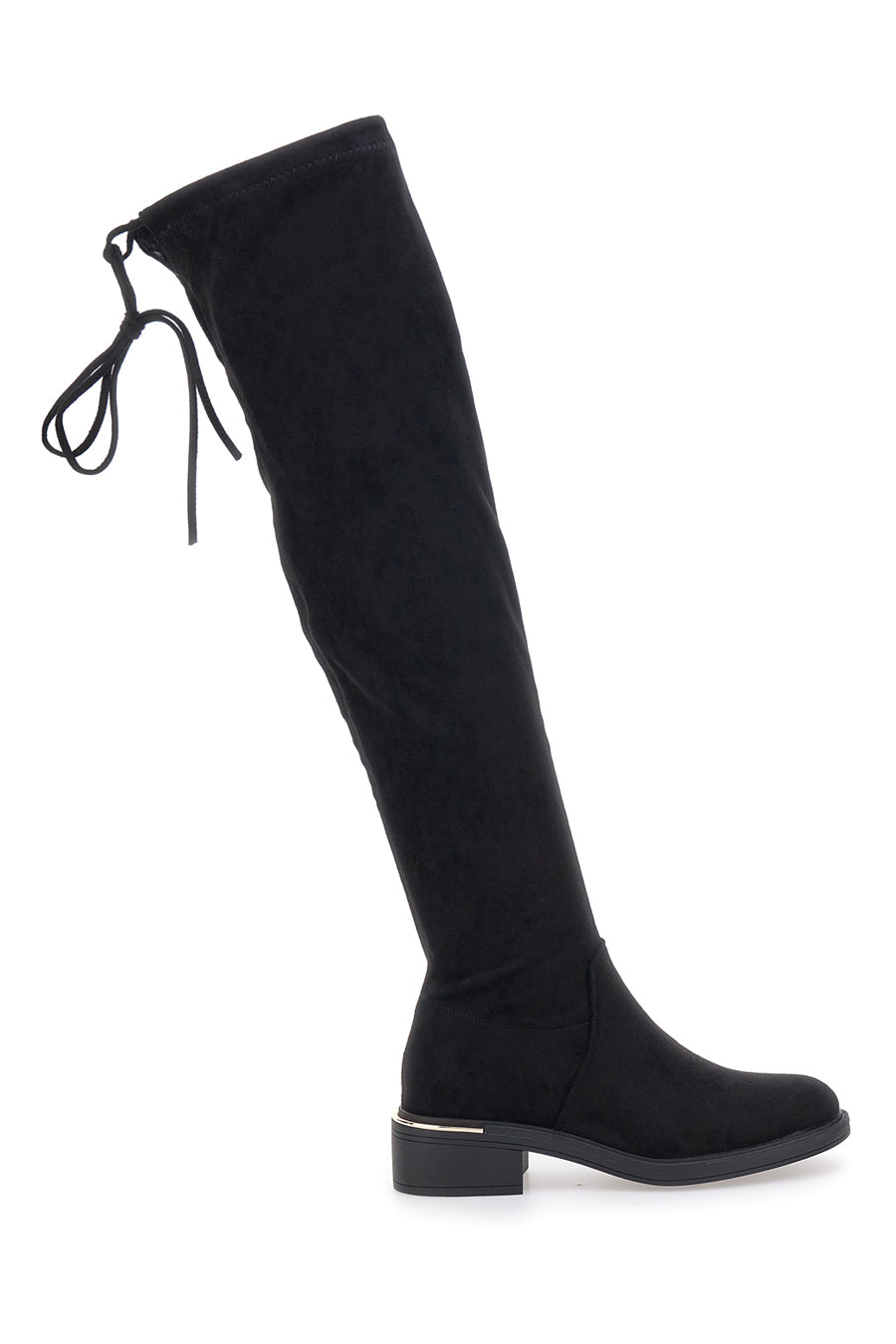 Stivali neri sopra al ginocchio con laccetto Le Havre Paris B20232