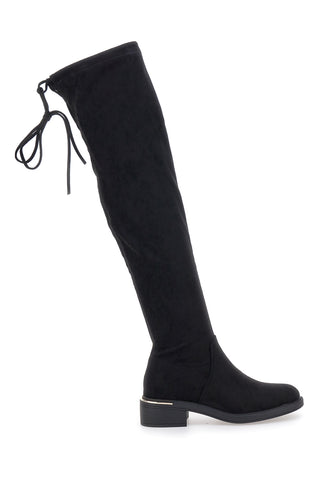 Le Havre Paris B20232 Schwarze Overknee-Schnürstiefel