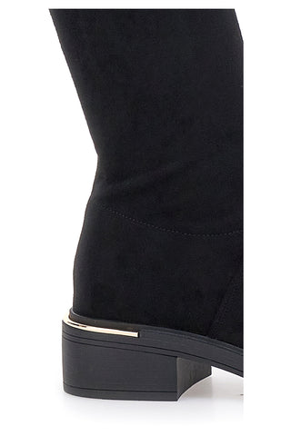 Stivali neri sopra al ginocchio con laccetto Le Havre Paris B20232