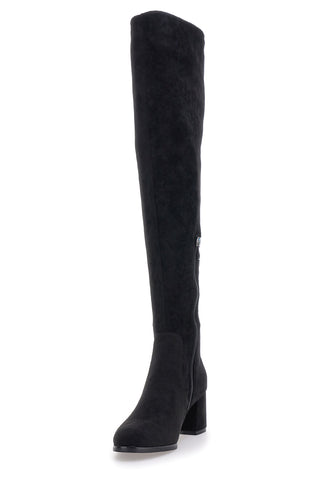 Stivali neri sopra al ginocchio con zip gioiello Le Havre Paris 1983G425