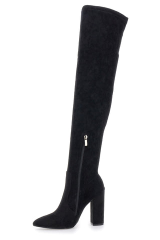 Stivali neri sopra il ginocchio con tacco largo Le Havre Paris C2173