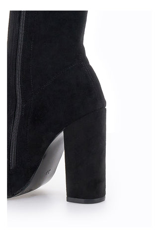 Stivali neri sopra il ginocchio con tacco largo Le Havre Paris C2173