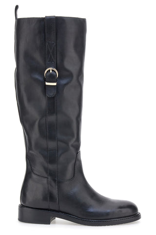 Stivali neri in pelle con fibbia Pittarello class LL2516