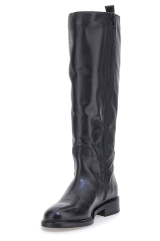 Stivali neri in pelle con fibbia Pittarello class LL2516