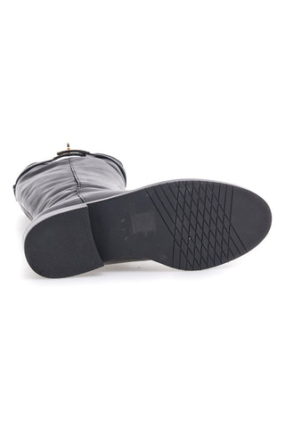 Schwarze Stiefel aus echtem Leder mit goldener Schnalle Pittarello Class RF24L37M
