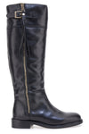 Pittarello Class LFL2543 schwarze Stiefel aus echtem Leder mit goldenem Reißverschluss und Schnalle