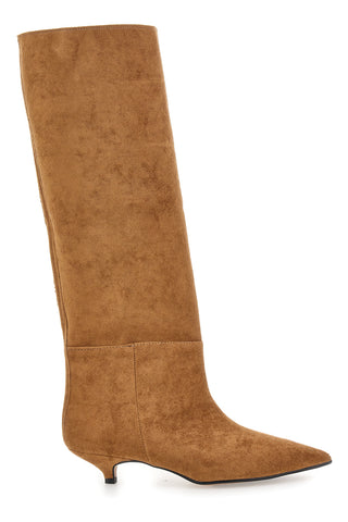 Francesca Gritti 330 3-in-1-Stiefel aus gepunktetem Leder mit niedrigem Absatz