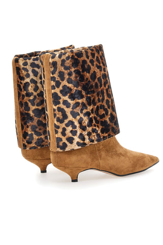Francesca Gritti 330 3-in-1-Stiefel aus gepunktetem Leder mit niedrigem Absatz