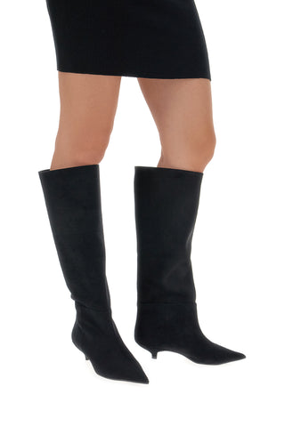 Francesca Gritti 330 Schwarze 3-in-1-Spulenstiefel mit niedrigem Absatz