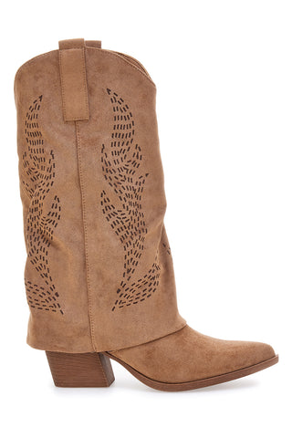 Stivali marroni traforati stile western Cafè cost H3W2058Y130