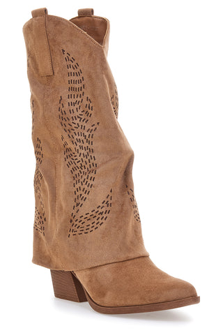 Braune perforierte Stiefel im Westernstil Café cost H3W2058Y130