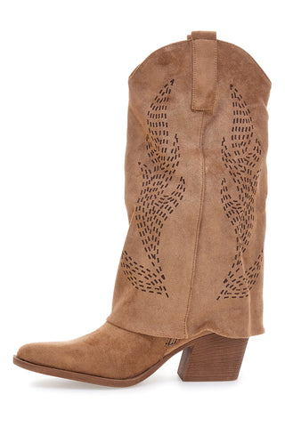 Braune perforierte Stiefel im Westernstil Café cost H3W2058Y130