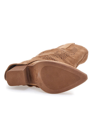 Braune perforierte Stiefel im Westernstil Café cost H3W2058Y130