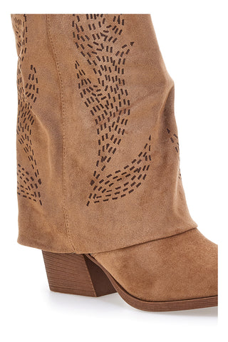 Braune perforierte Stiefel im Westernstil Café cost H3W2058Y130