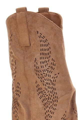 Braune perforierte Stiefel im Westernstil Café cost H3W2058Y130