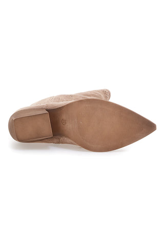 Beige perforierte Stiefel mit Absatz Cafè Kosten H3W205837