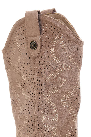 Beige perforierte Stiefel mit Absatz Cafè Kosten H3W205837