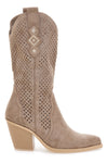 Stivali texani beige traforati Cafe' cost P663