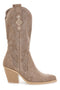 Stivali texani beige traforati Cafe' cost P663