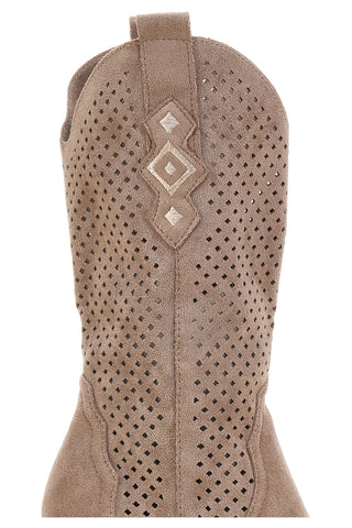 Stivali texani beige traforati Cafe' cost P663
