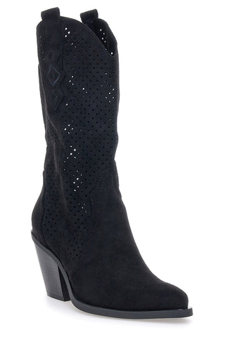 Stivali texani neri traforati Cafe' cost P663