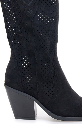 Stivali texani neri traforati Cafe' cost P663
