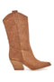 Braune bestickte texanische Lederstiefeletten Pittarello love TEX901RN