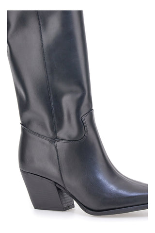 Stivali neri in vera pelle stile texano Pittarello love TEX902