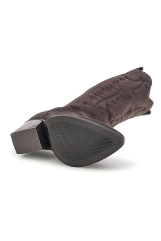 Stivali texani marroni in effetto suede Cafe' cost P758