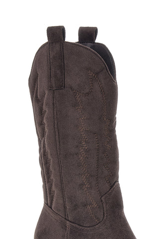 Stivali texani marroni in effetto suede Cafe' cost P758