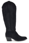 Stivali texani neri in effetto suede con ricami Cafe' cost P763