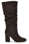 Stivali marroni in effetto suede con gambale drappeggiato Pittarello Capsule BT2140004