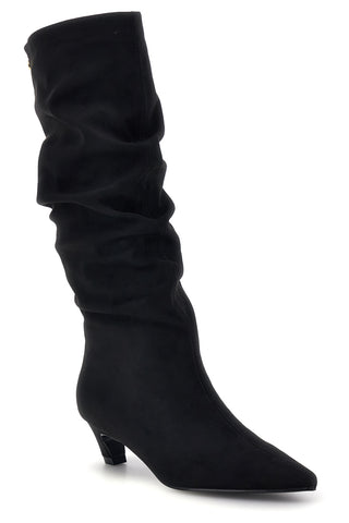 Schwarze Stiefel mit drapiertem Schaft und niedrigem Absatz von Pittarello Capsule BT261353001