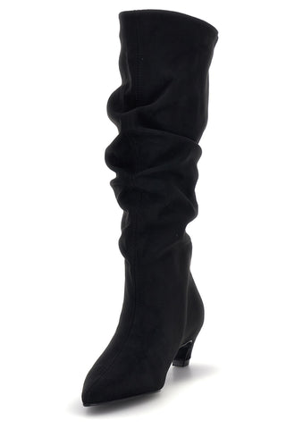 Schwarze Stiefel mit drapiertem Schaft und niedrigem Absatz von Pittarello Capsule BT261353001
