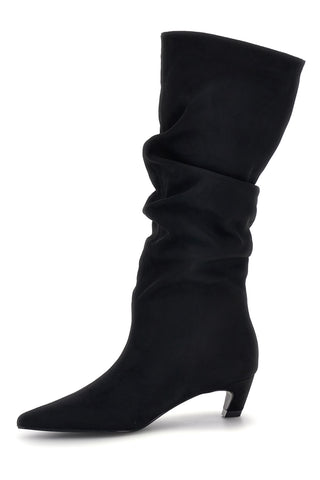Schwarze Stiefel mit drapiertem Schaft und niedrigem Absatz von Pittarello Capsule BT261353001