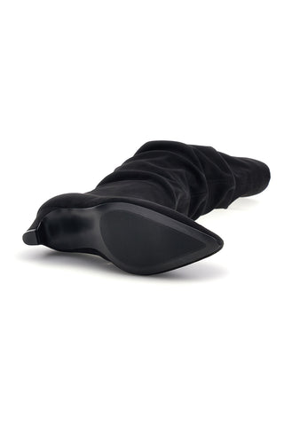 Schwarze Stiefel mit drapiertem Schaft und niedrigem Absatz von Pittarello Capsule BT261353001