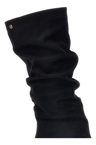 Schwarze Stiefel mit drapiertem Schaft und niedrigem Absatz von Pittarello Capsule BT261353001