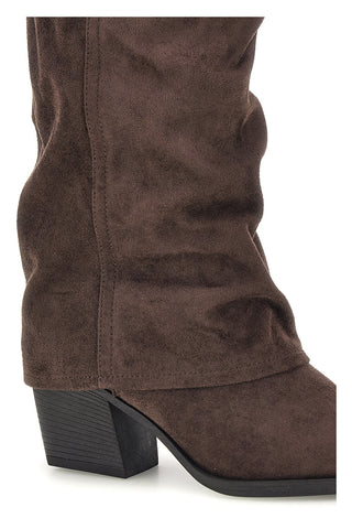 Stivali texani testa di moro effetto scamosciato con risvolto Pittarello capsule BT261285008