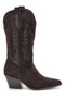 Stivali texani marroni in effetto suede Cafe' cost P765