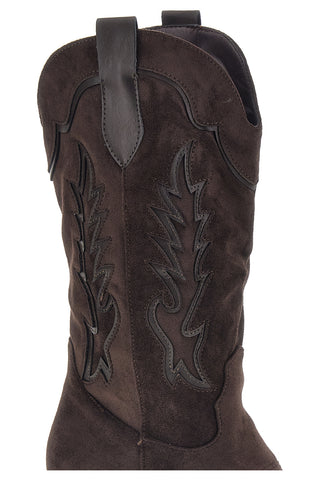 Stivali texani marroni in effetto suede Cafe' cost P765