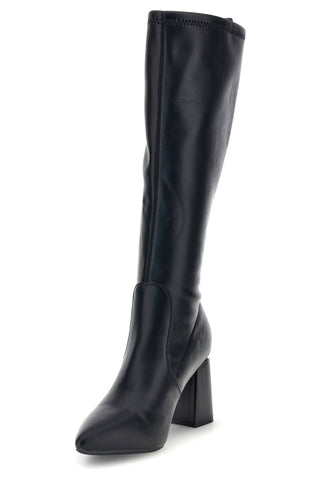 Schwarze Stiefel mit spitzer Zehenpartie und breitem Absatz von Mariella Burani, Modell 51693C1063