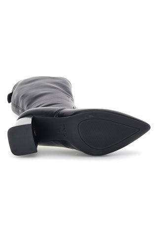 Schwarze Stiefel mit spitzer Zehenpartie und breitem Absatz von Mariella Burani, Modell 51693C1063
