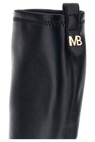 Schwarze Stiefel mit spitzer Zehenpartie und breitem Absatz von Mariella Burani, Modell 51693C1063