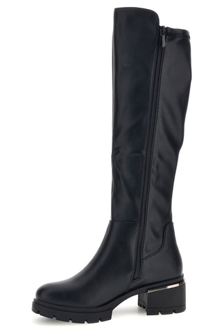 Stivali neri con inserto elasticizzato e suola carrarmato First lady RQ2222K7