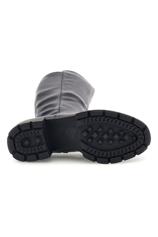 Stivali neri con inserto elasticizzato e suola carrarmato First lady RQ2222K7