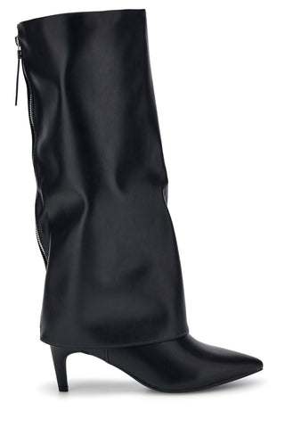 Schwarze Stiefel mit Umschlag und seitlichem Reißverschluss Le Havre Paris RX687