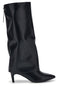 Schwarze Stiefel mit Umschlag und seitlichem Reißverschluss Le Havre Paris RX687