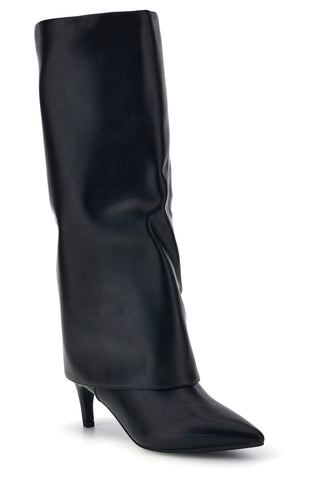 Schwarze Stiefel mit Umschlag und seitlichem Reißverschluss Le Havre Paris RX687